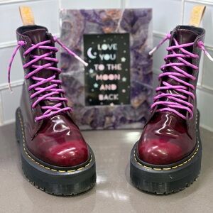 Dr. Martens Cherry 🍒 Red Jadon Boots Size 5m/6w- Great Pre-Owned Condition!